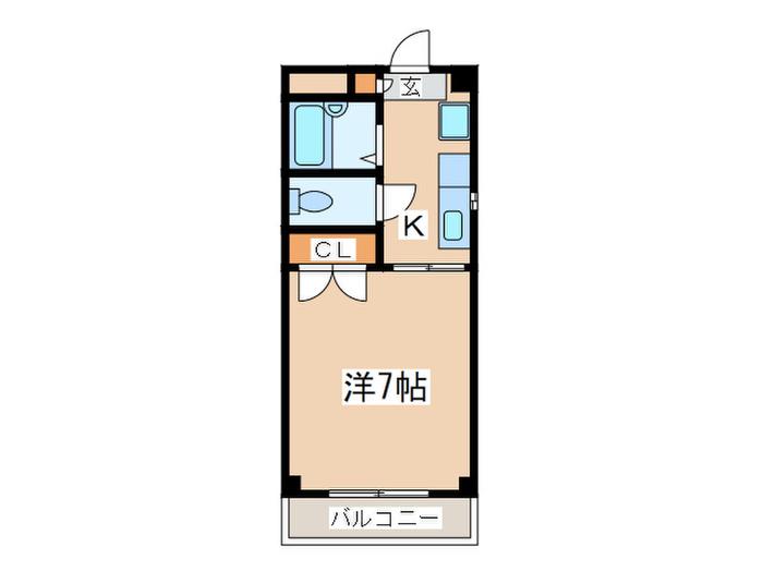 グリーンハイツ黒川第2ビル(1K/3階)の間取り写真