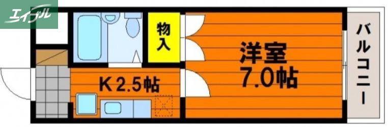 ラヴェスパ(1K/1階)の間取り写真