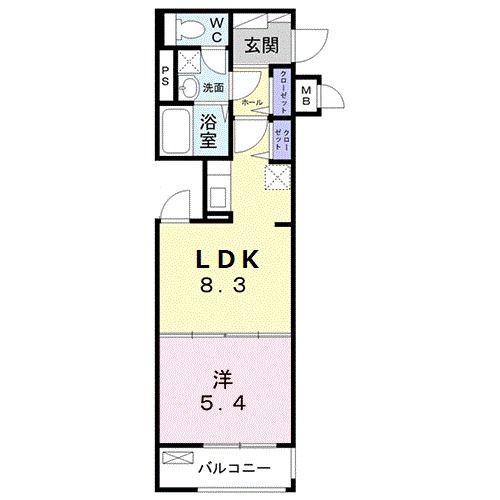 エルバーグ モンテ(1LDK/2階)の間取り写真