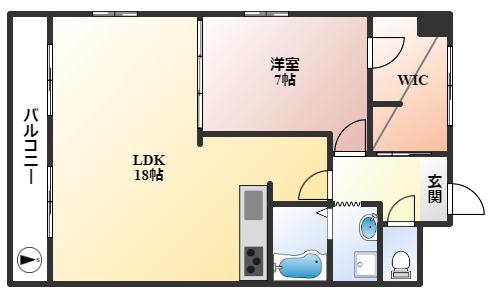 パークヴィラ(1SLDK/2階)の間取り写真