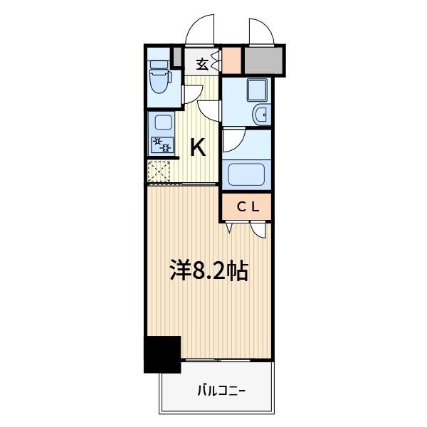 リンクパラッツオ川口本町(1K/8階)の間取り写真