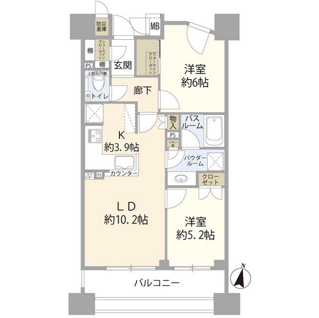 プレミスト本千葉ステーションフロント(2LDK/12階)の間取り写真