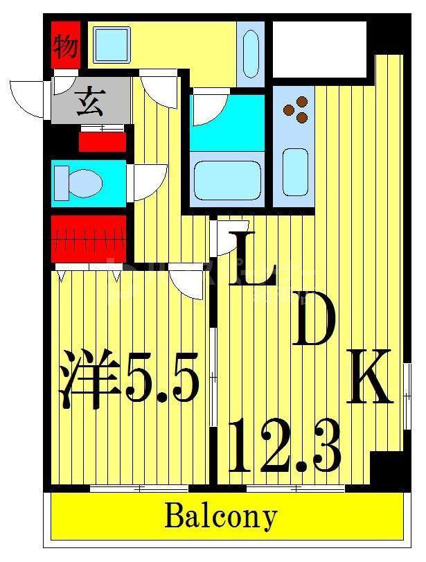 PARK AYASE II(1LDK/7階)の間取り写真