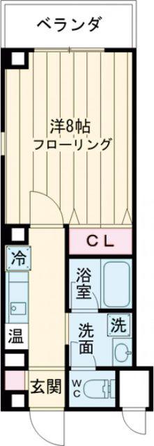 クロスAKT(1K/3階)の間取り写真