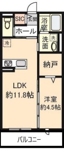 クレールメゾン城東(1LDK/3階)の間取り写真