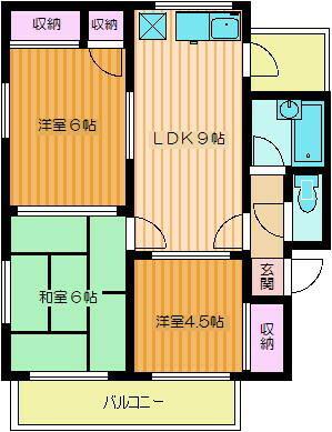 メゾンレオ(3LDK/3階)の間取り写真