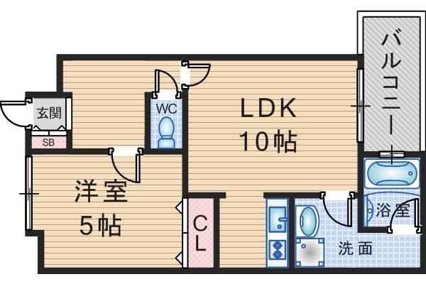 ディルッスオビス(1LDK/6階)の間取り写真