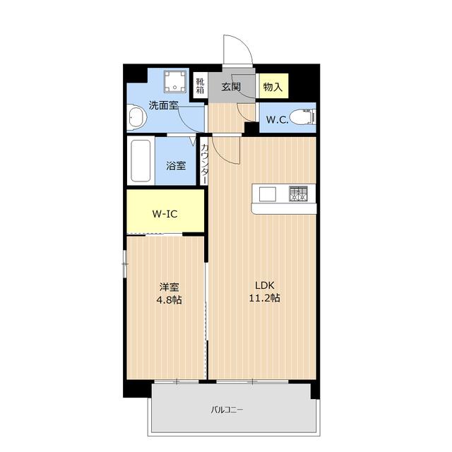 LIBTH箱崎(1LDK/5階)の間取り写真