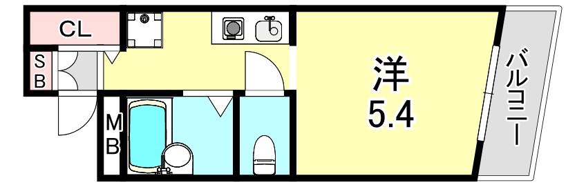 セルブ板宿(1K/2階)の間取り写真