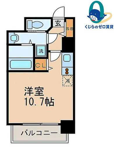 メゾンドール栄(ワンルーム/2階)の間取り写真