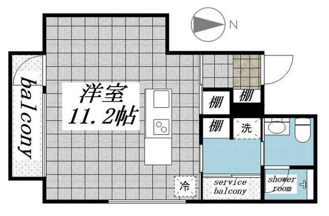 リゲーレグレース祐天寺(ワンルーム/4階)の間取り写真