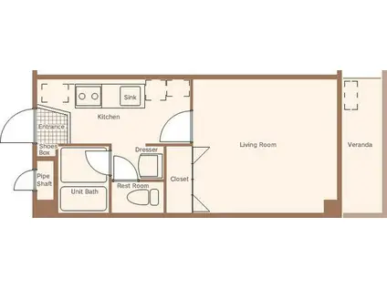 シャトレ(1K/3階)の間取り写真