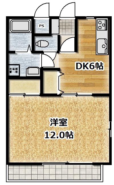 JIROSマンション(1DK/1階)の間取り写真