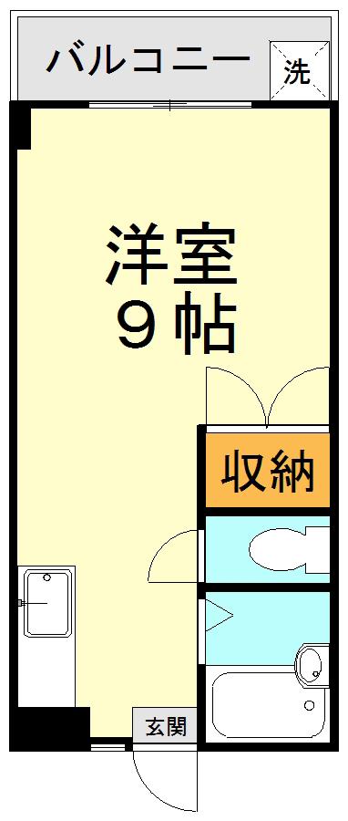 フレンドハイツ(ワンルーム/1階)の間取り写真