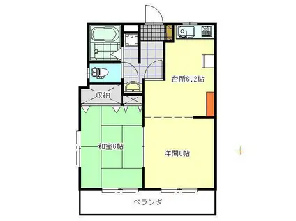 ニュー丸山(1LDK/2階)の間取り写真