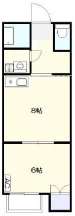 第1中台コーポ(1DK/1階)の間取り写真