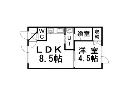 クレイン(1LDK/2階)の間取り写真
