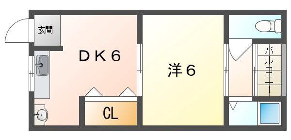 岡野マンション(1DK/4階)の間取り写真