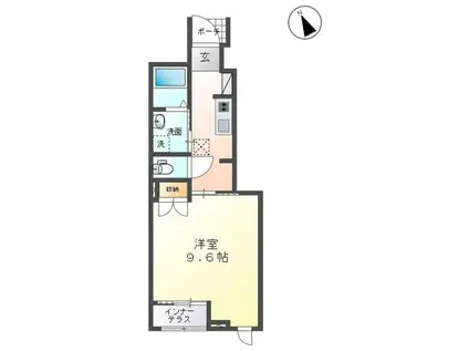 ホライゾン(1K/1階)の間取り写真