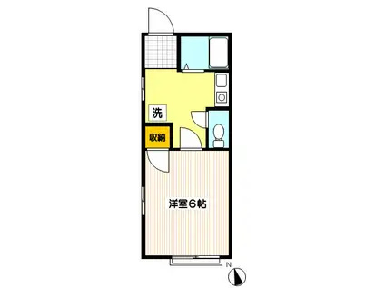 ヴィラおおにしII(1K/2階)の間取り写真