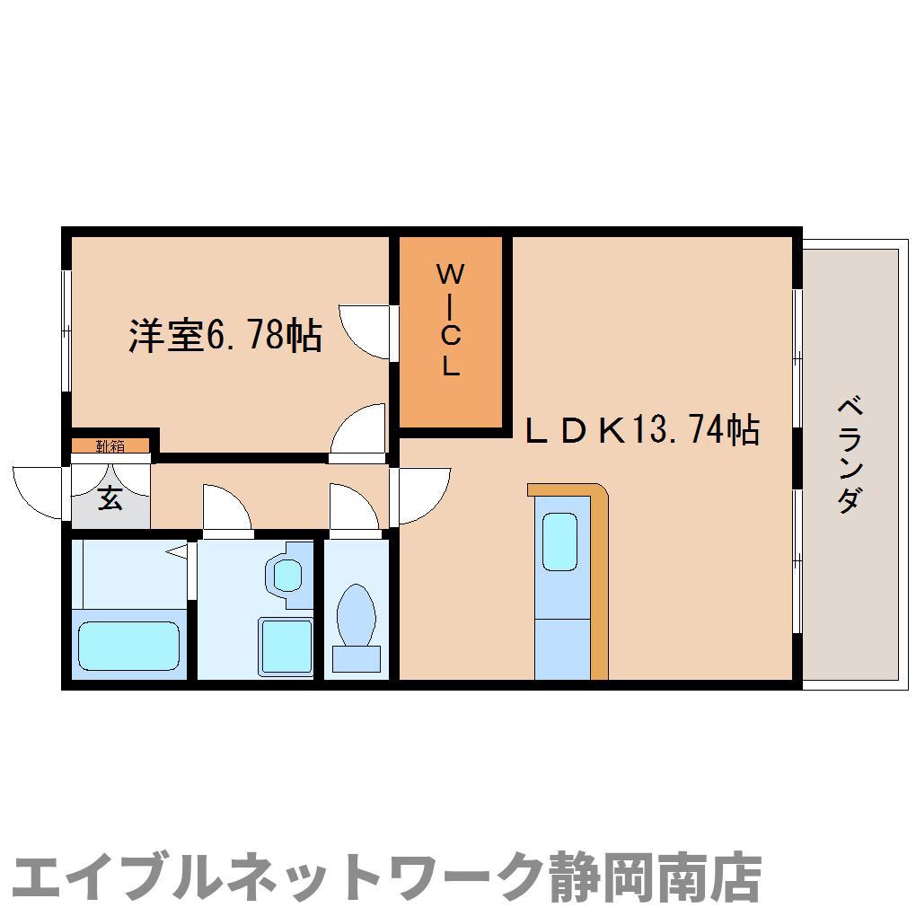 サウス COURT(1LDK/1階)の間取り写真