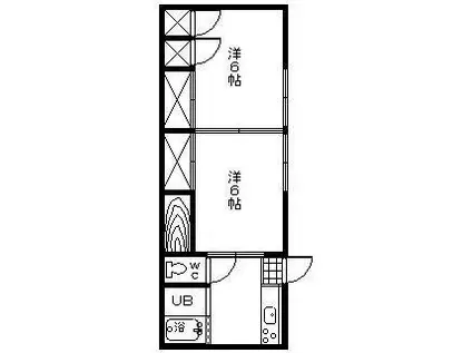 パレ緑ヶ丘(2K/2階)の間取り写真