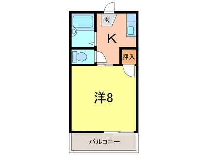 三立ハイツIII(1K/1階)の間取り写真