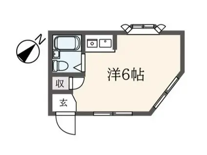 ブルーライン 弘明寺駅(横浜市営) 徒歩9分 2階建 築32年(ワンルーム/1階)の間取り写真