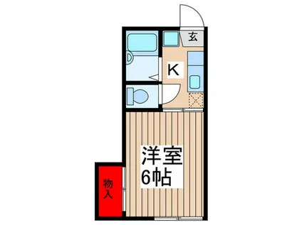 弥生ハイツ(1K/2階)の間取り写真