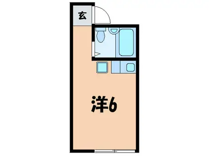 坂口ハイツ(ワンルーム/2階)の間取り写真