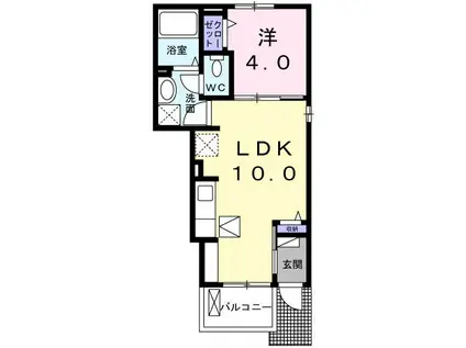 カメリア上北沢(1LDK/1階)の間取り写真