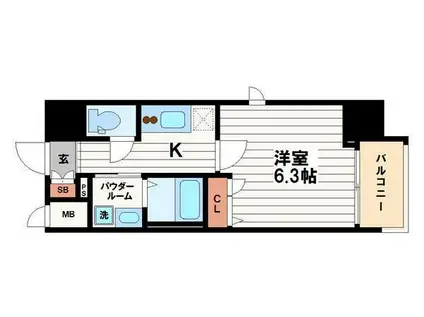 ファーストステージ心斎橋イースト(1K/7階)の間取り写真