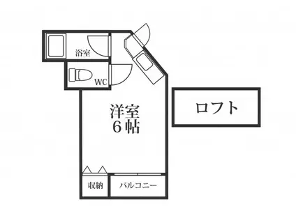 カンステレイションII(ワンルーム/1階)の間取り写真