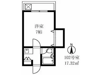 キャロル(1K/1階)の間取り写真