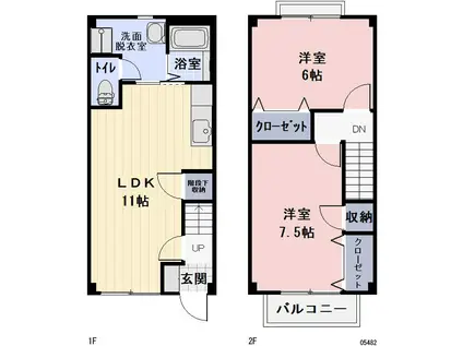 ブランシェ牧(2LDK/1階)の間取り写真