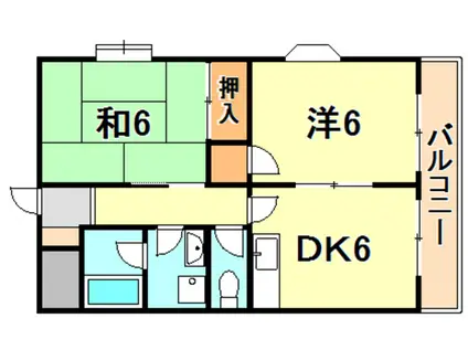 ハイツ本多聞(2DK/1階)の間取り写真
