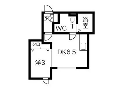 メリディアン迫弐番館(1DK/1階)の間取り写真