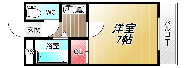 グランミサ公園前(1K/3階)の間取り写真