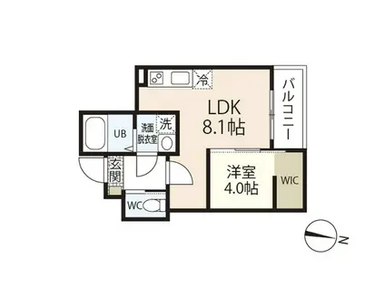 MOVE楽々園NEO(1LDK/2階)の間取り写真
