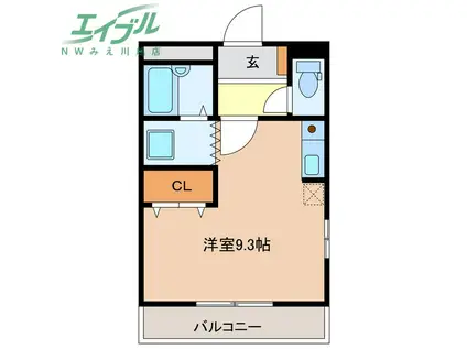 エルガーデン(ワンルーム/2階)の間取り写真