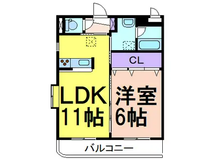 グリーンヒルズ(1LDK/4階)の間取り写真