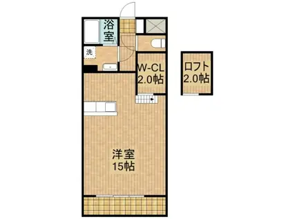 アムール大工町(ワンルーム/5階)の間取り写真