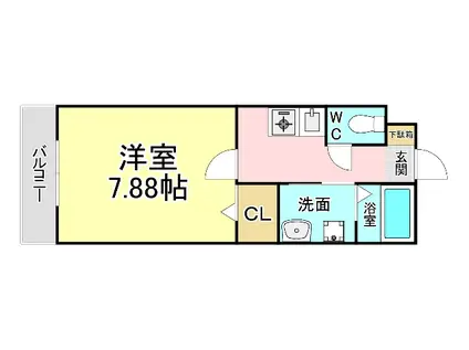 アグリード安部山(1K/2階)の間取り写真