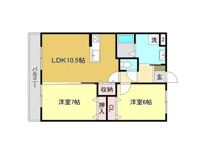 メゾンアムール(2LDK/3階)の間取り写真