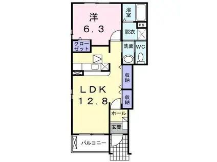 サンシャイン ラッキ-I(1LDK/1階)の間取り写真