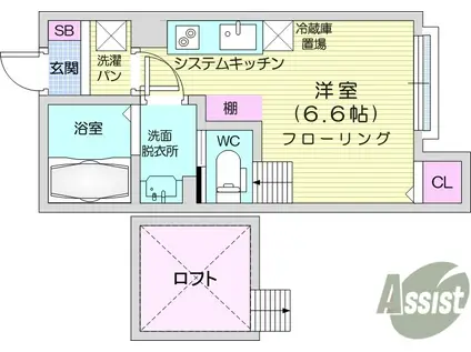 LA・VIE柏木(ワンルーム/2階)の間取り写真