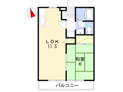 サンライフモア(1LDK/2階)の間取り写真