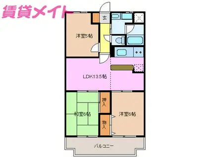 センチュリーハイランド(3LDK/8階)の間取り写真