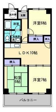 アーバン茜(3LDK/9階)の間取り写真