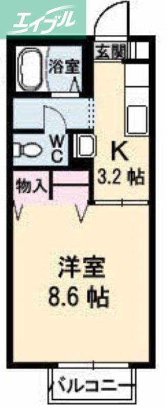 杉乃子ハイム(1K/1階)の間取り写真
